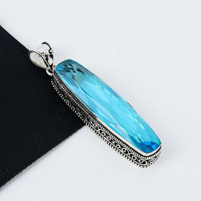 Swiss Blue Topaz Gemstone Pendant