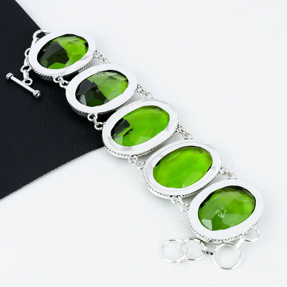 Peridot Green Gemstone Bracelet