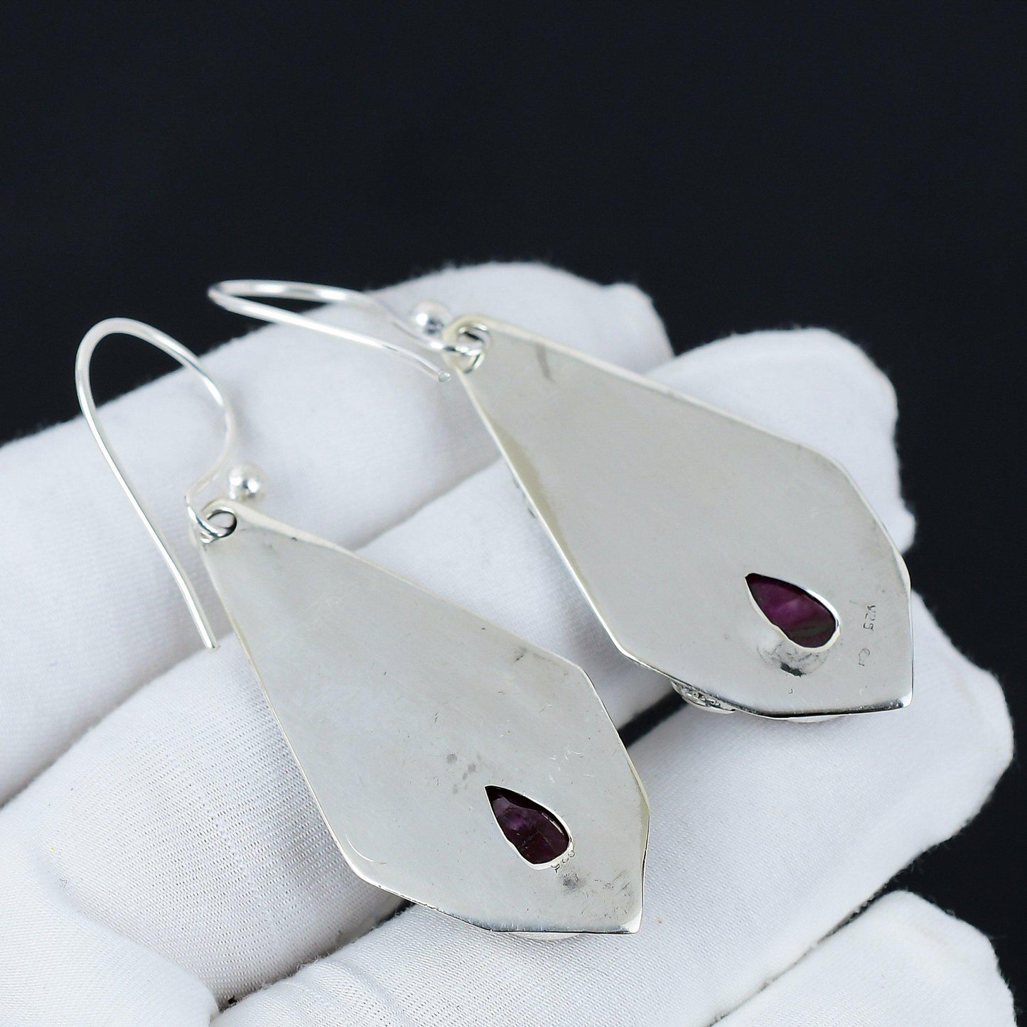 Red Kashmir Ruby Statement Earrings
