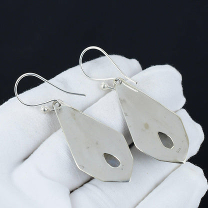White Moonstone Sterling Silver Earrings