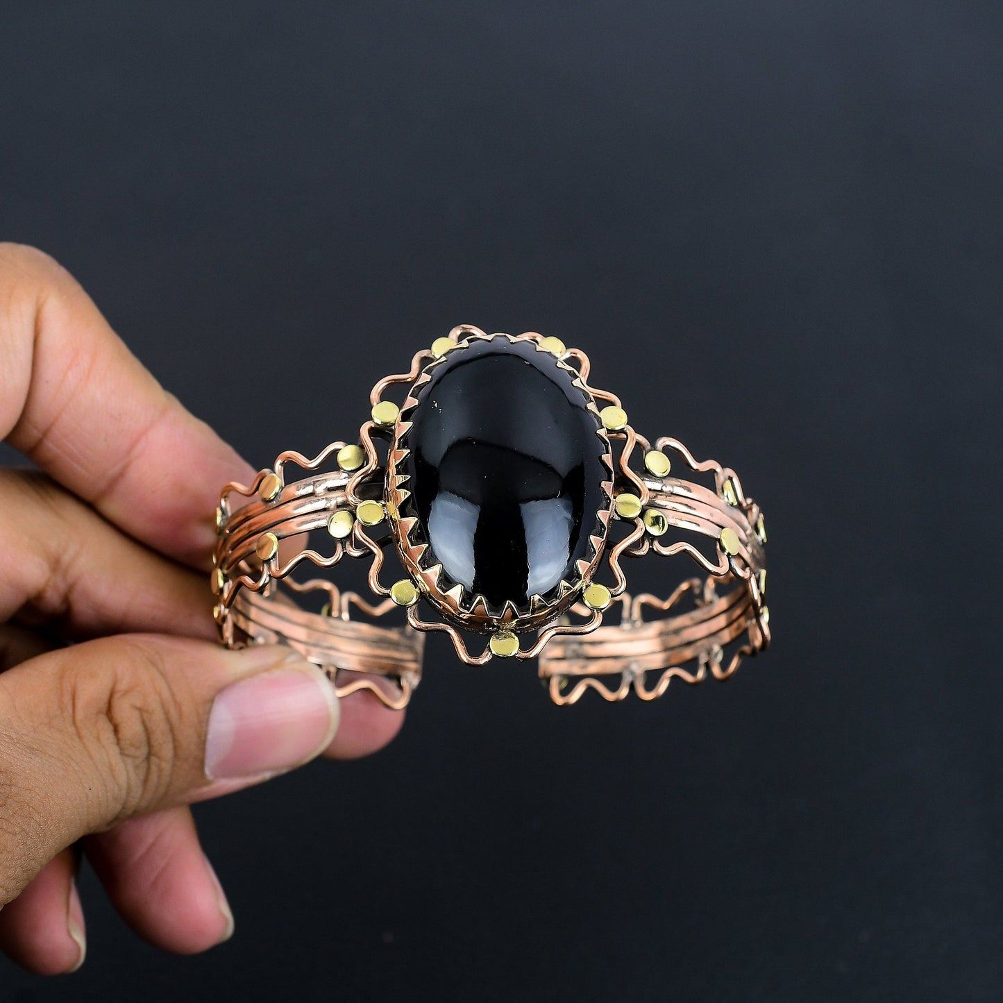 Black Obsidian Gemstone Bangle
