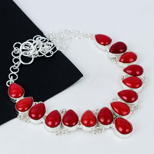 Red Coral Gemstone Necklace