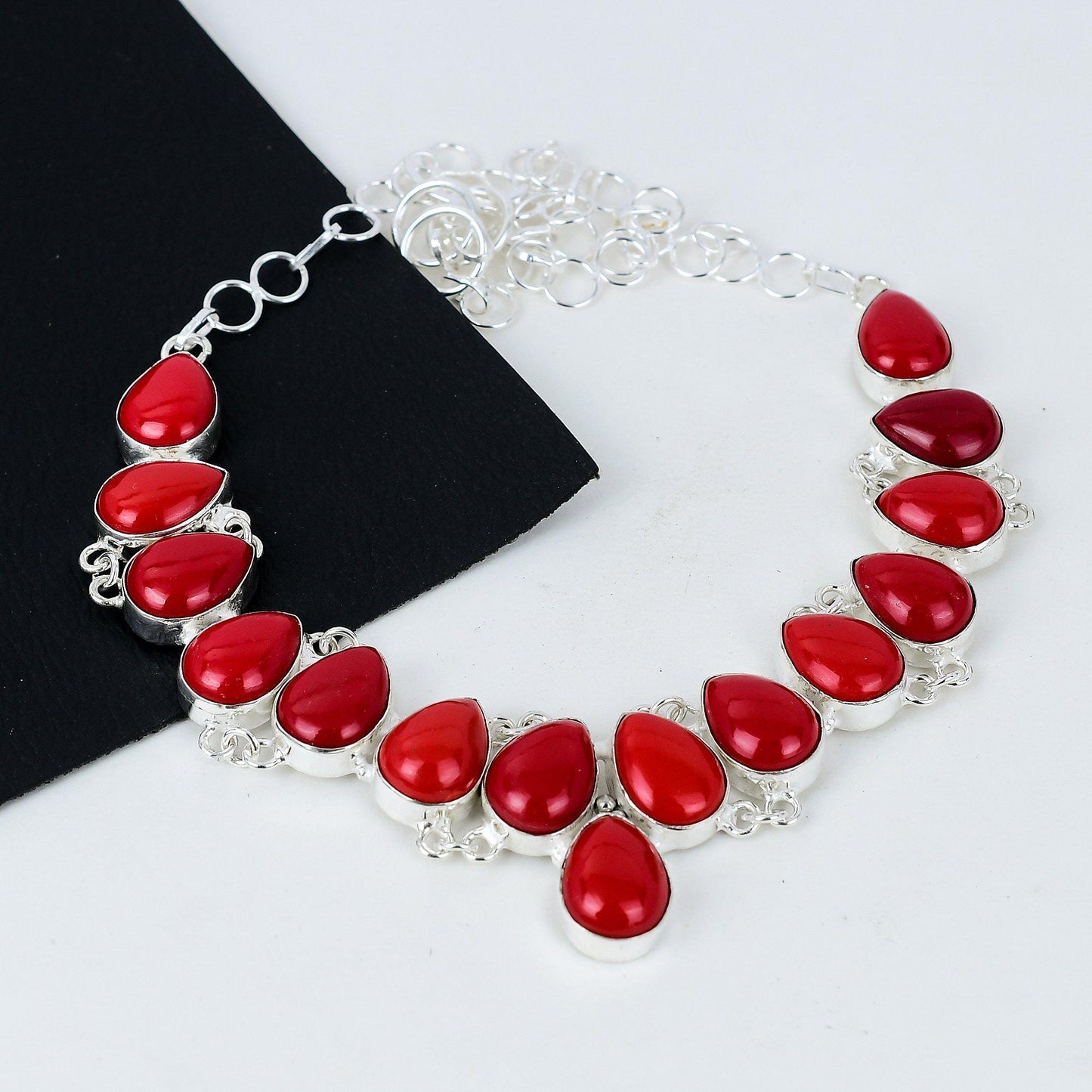 Red Coral Gemstone Necklace