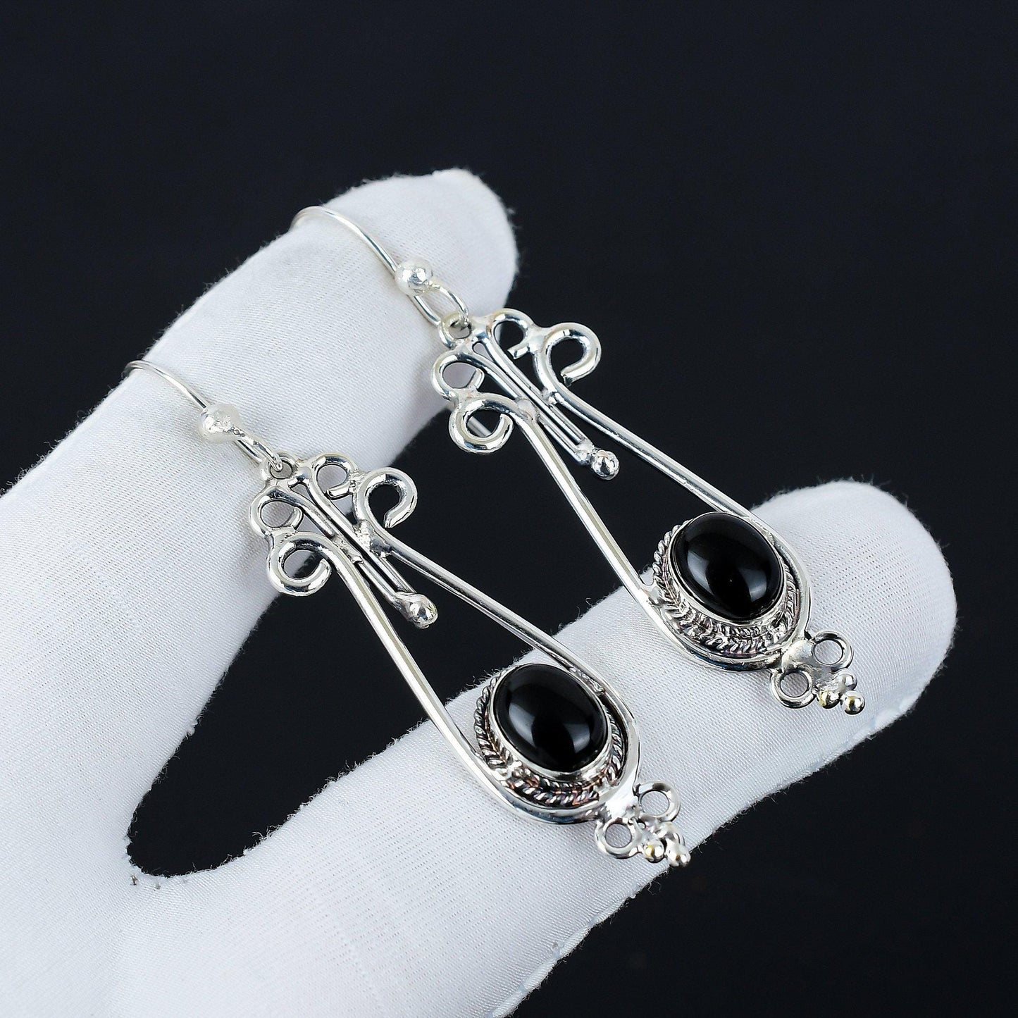 Black Onyx Gemstone Earrings