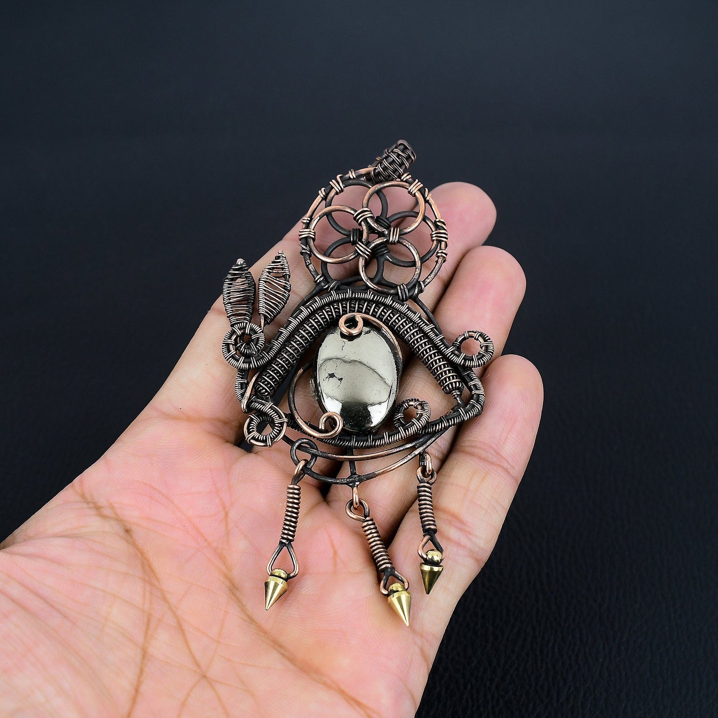 Golden Pyrite Gemstone Pendant