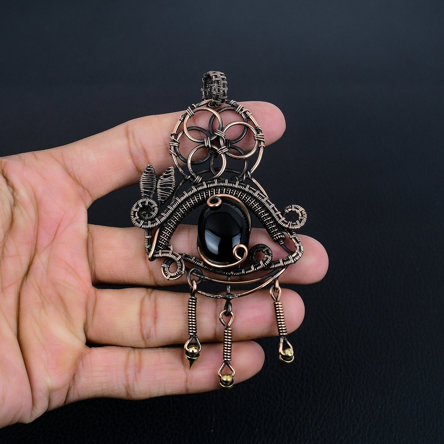 Black Onyx Gemstone Pendant