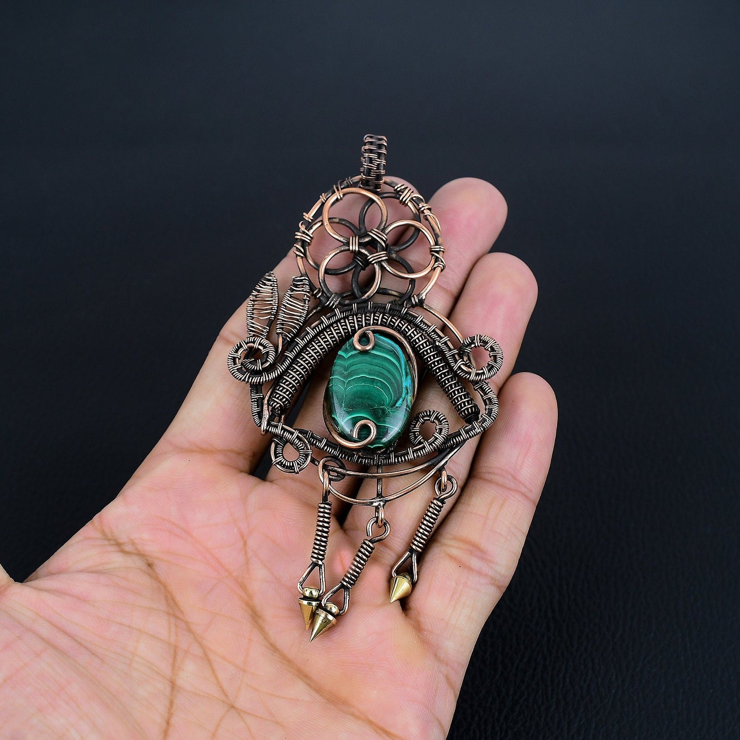 Green Malachite Gemstone Pendant