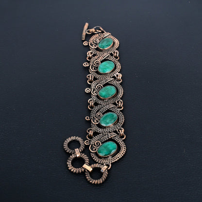 Green Emerald Gemstone Bracelet