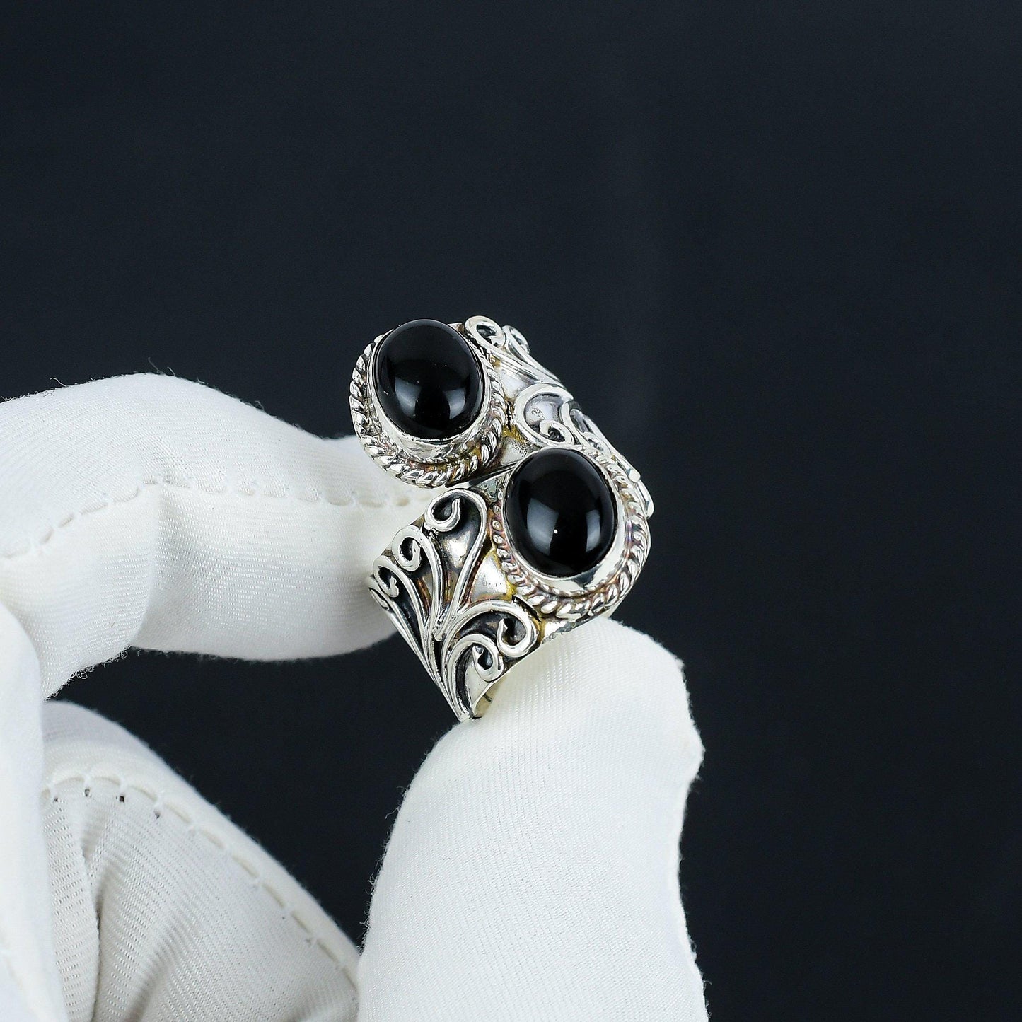 Black Onyx Gemstone Ring