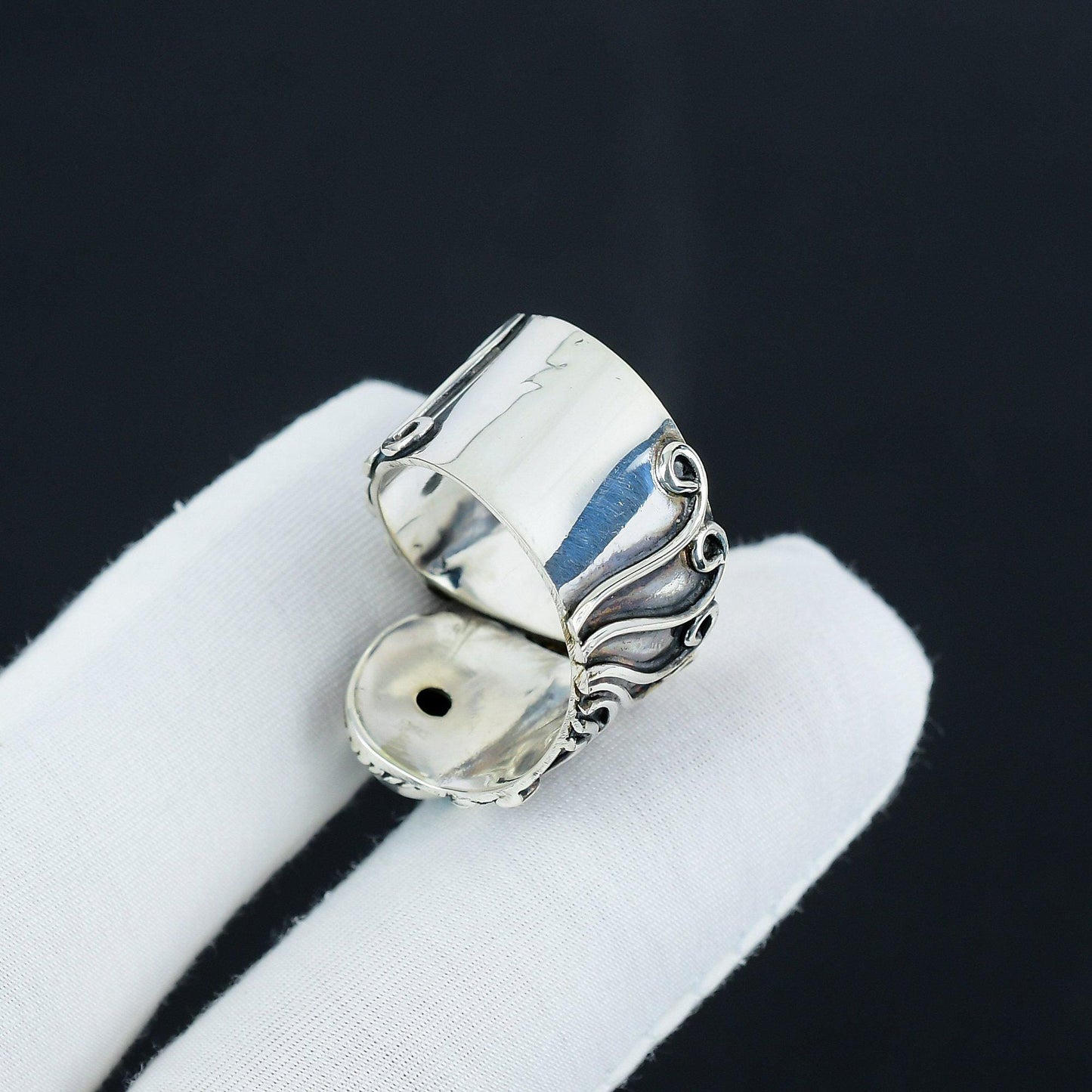 Blue Copper Turquoise Sterling Silver Boho Ring