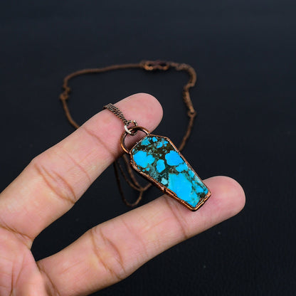 Turquoise Coffin Gemstone Pendant