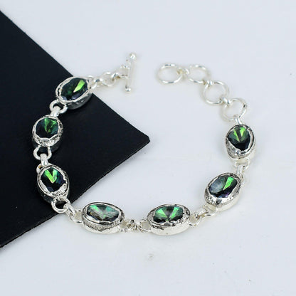 Rainbow Mystic Topaz Gemstone Bracelet