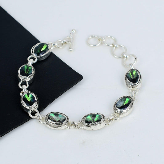Rainbow Mystic Topaz Gemstone Bracelet