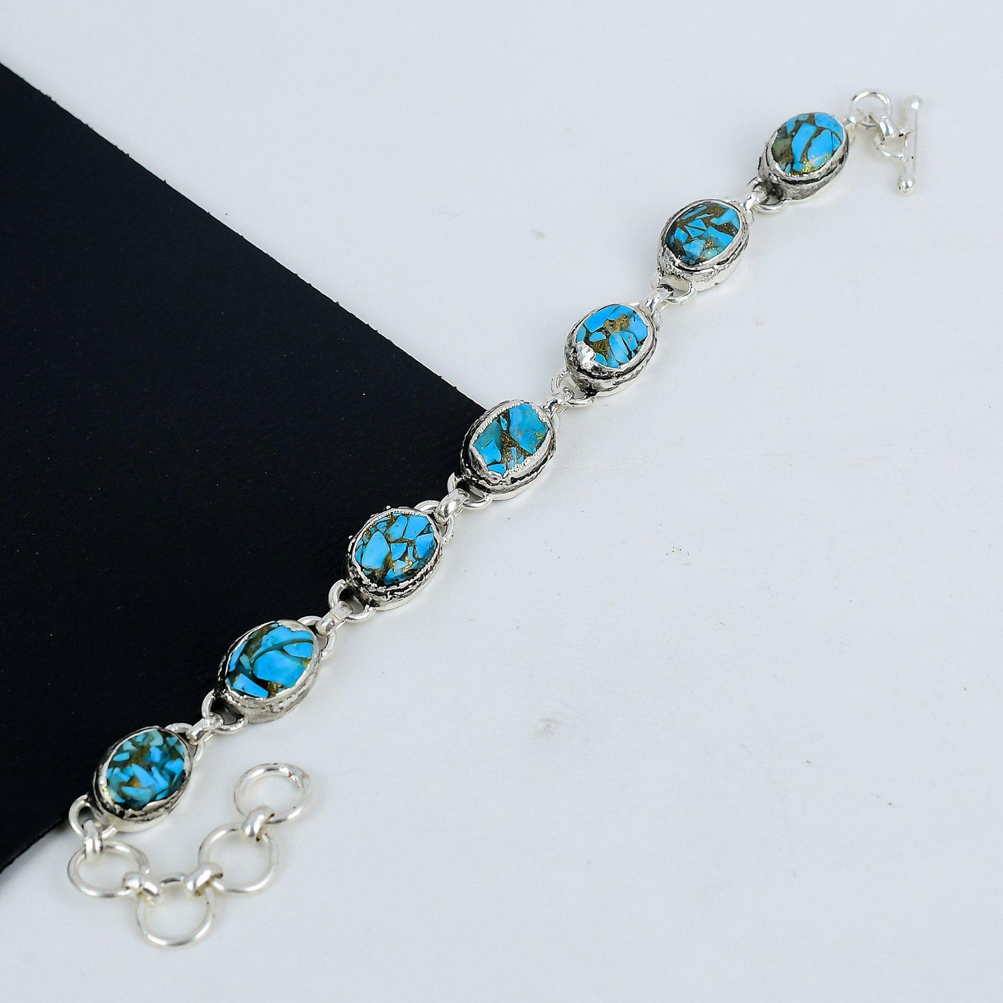 Turquoise Gemstone Sterling Silver Bracelet