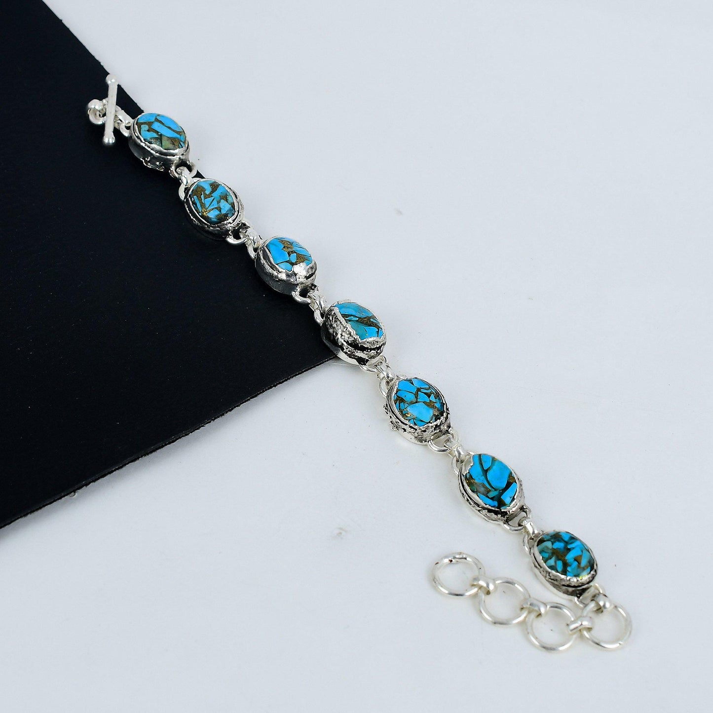 Turquoise Gemstone Sterling Silver Bracelet