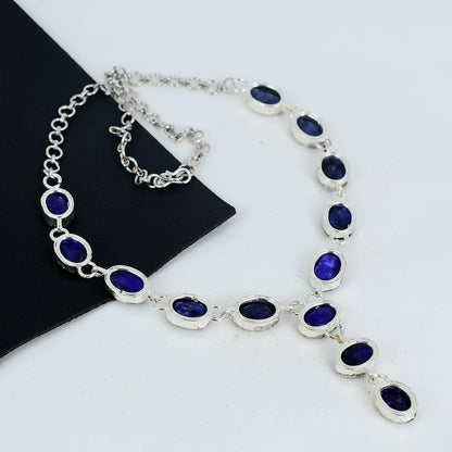 Blue Sapphire Gemstone Necklace