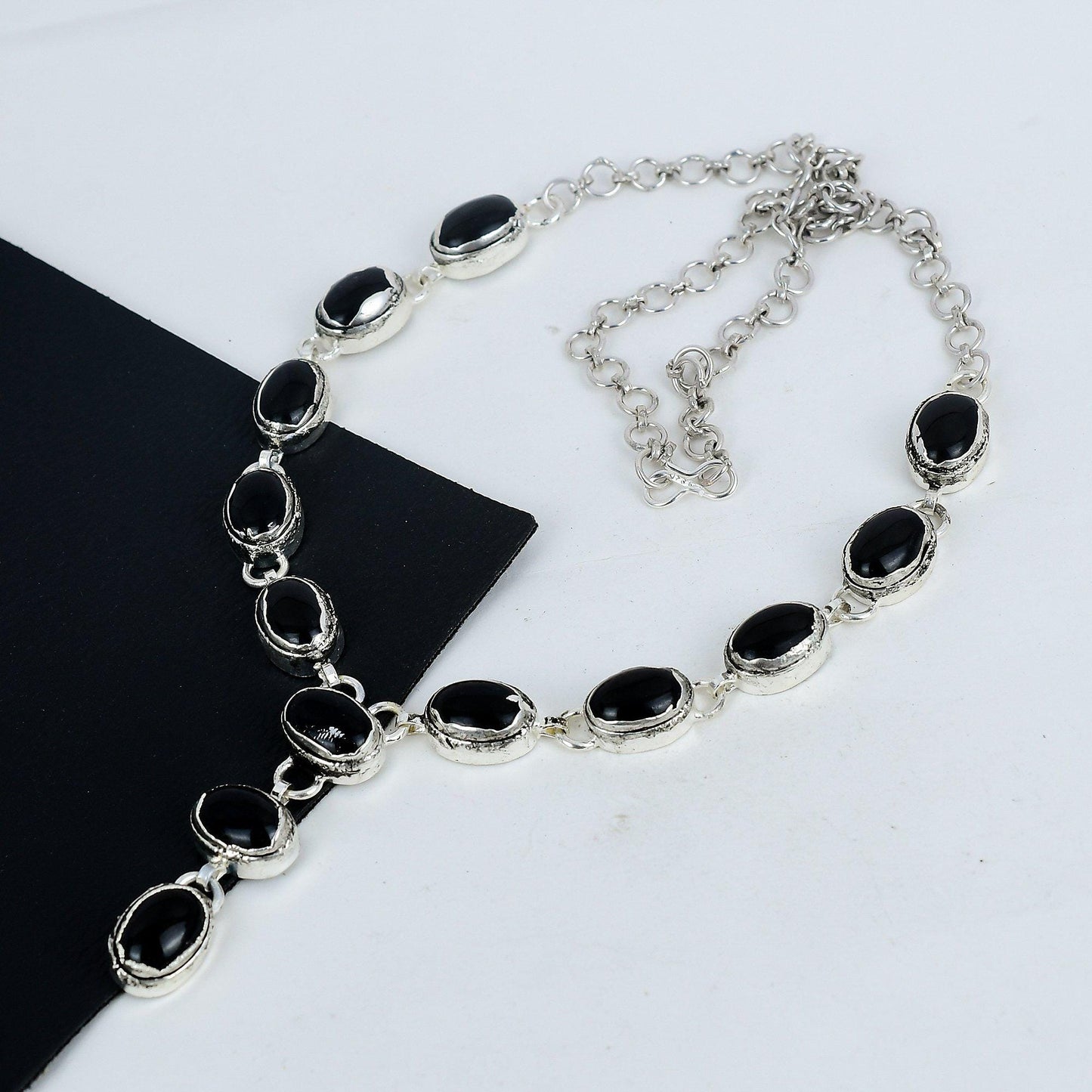 Black Onyx Electroformed Sterling Silver Necklace