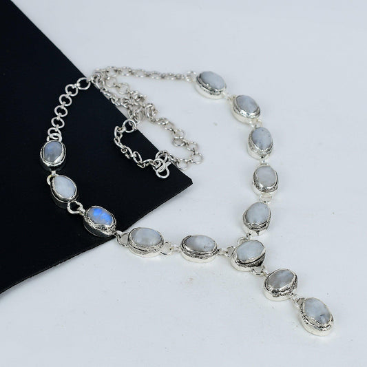 White Moonstone Gemstone Necklace