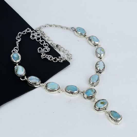 Blue Larimar Gemstone Necklace