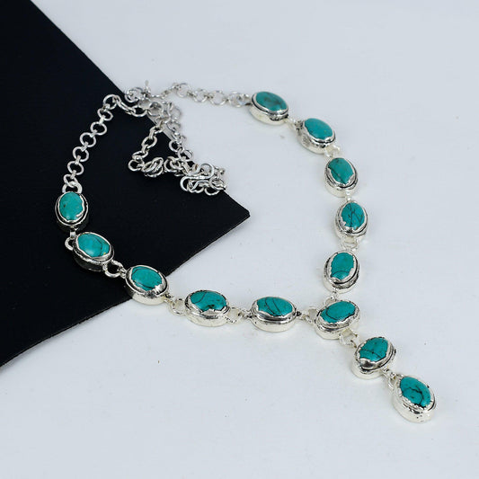 Blue Turquoise Gemstone Necklace