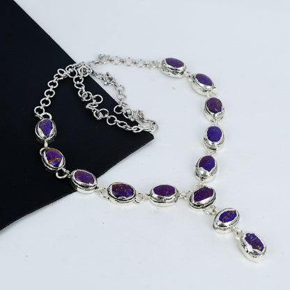 Purple Turquoise Gemstone Necklace