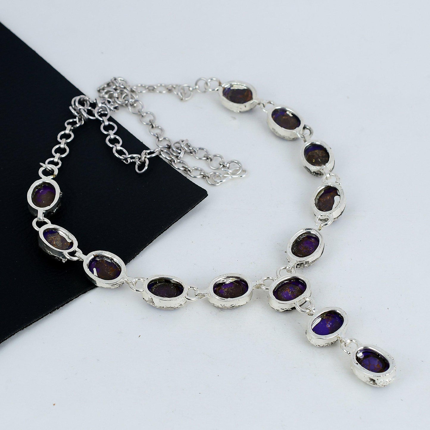 Purple Turquoise Gemstone Necklace