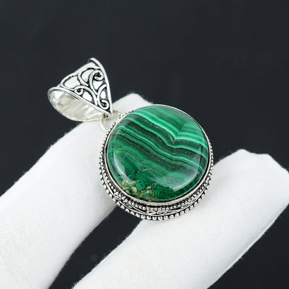 Emerald Green Malachite Gemstone Pendant