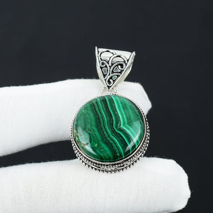 Emerald Green Malachite Gemstone Pendant