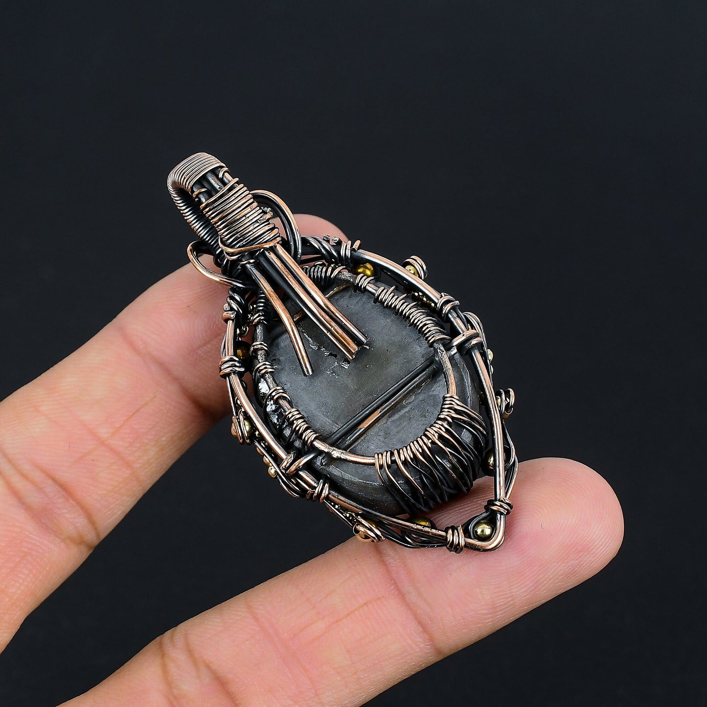 Black Shungite Gemstone Pendant