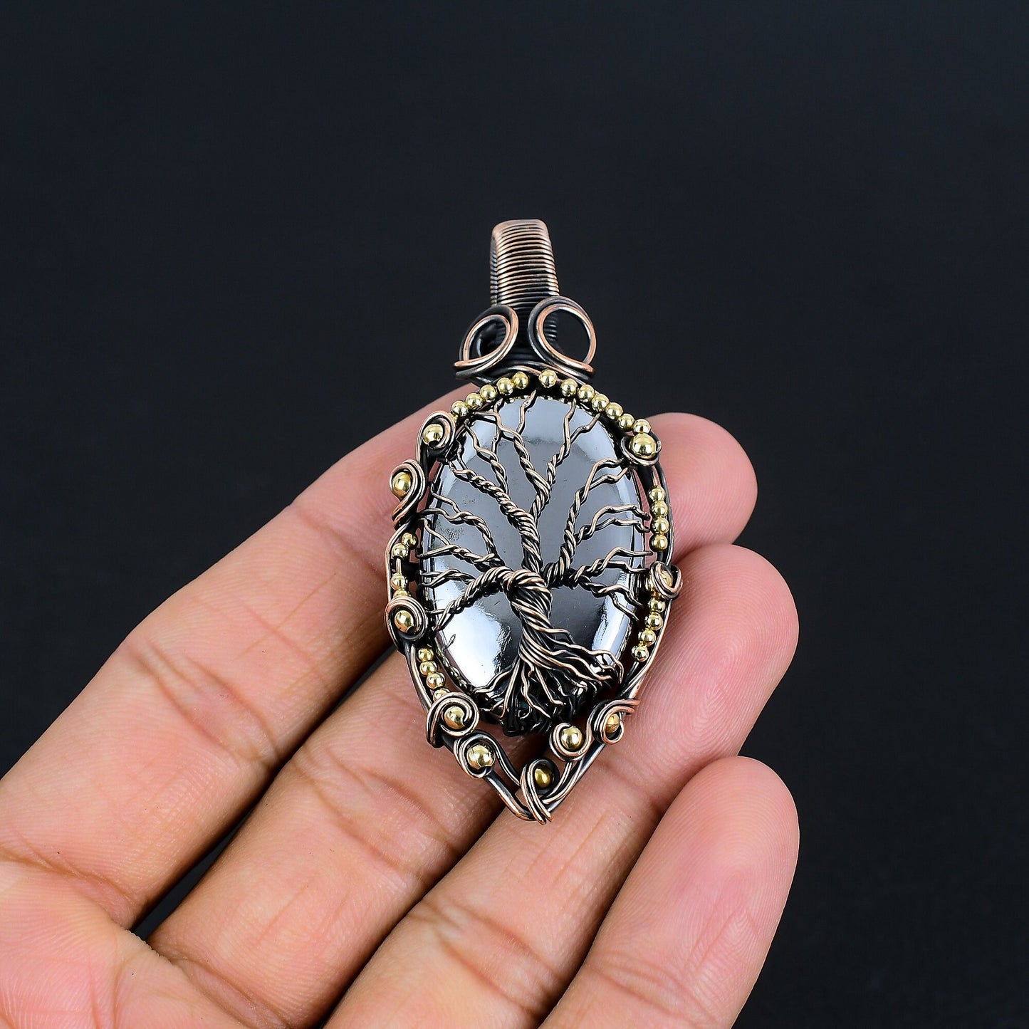 Black Shungite Gemstone Pendant