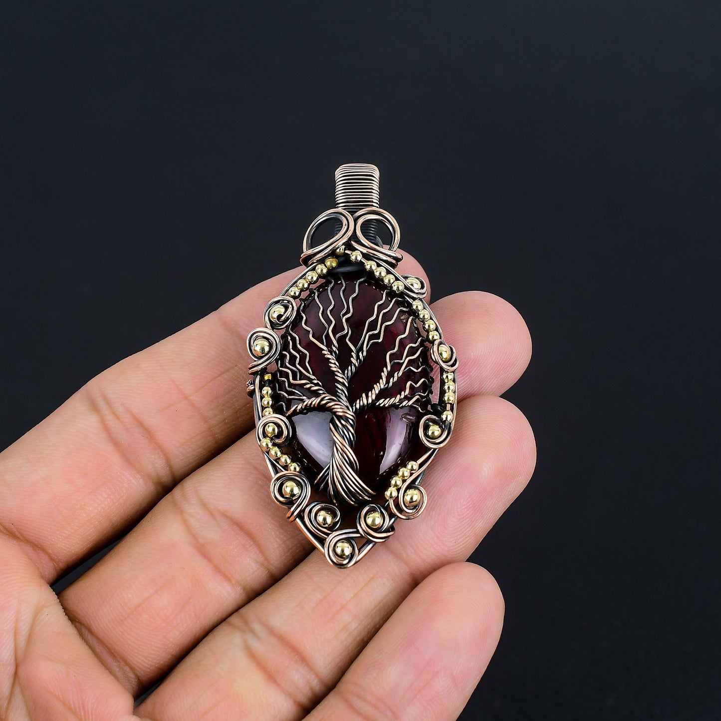 Red Labradorite Gemstone Pendant