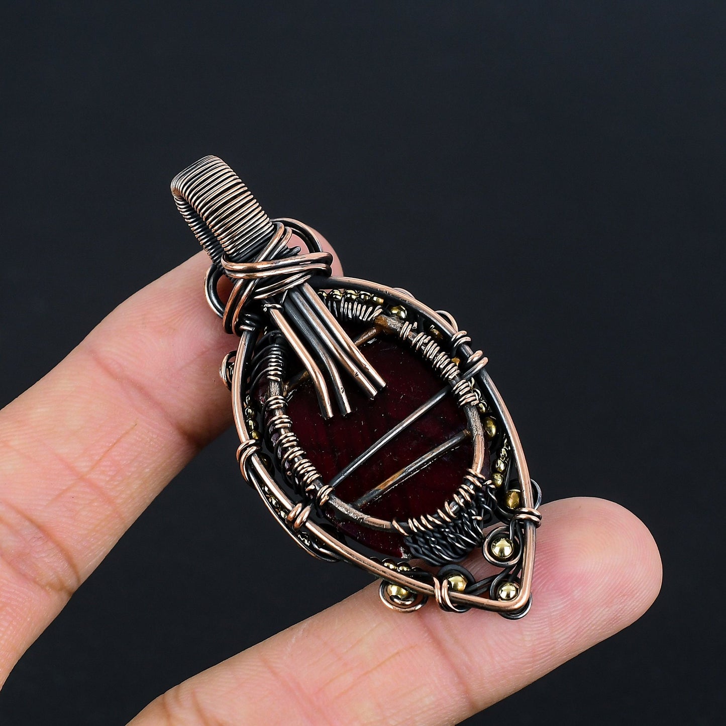 Red Labradorite Gemstone Pendant