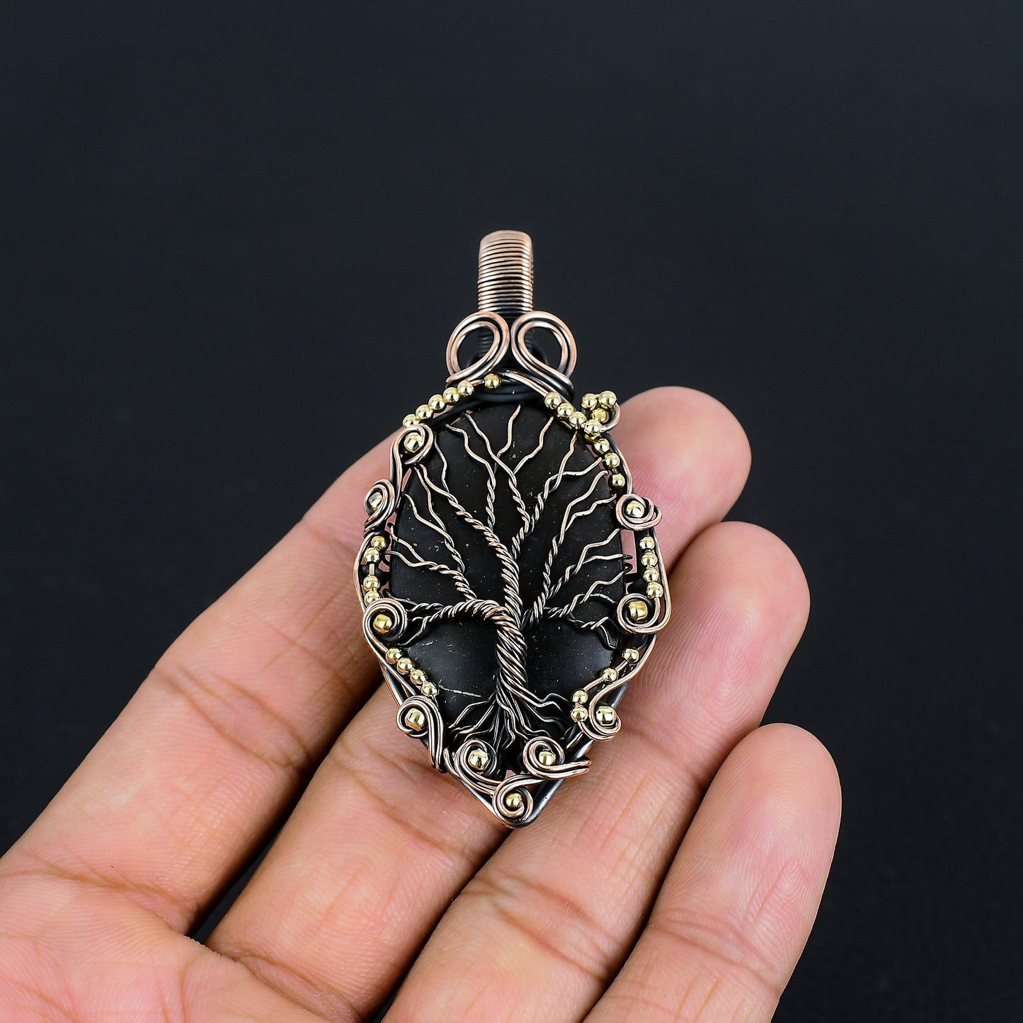Black Shungite Gemstone Pendant