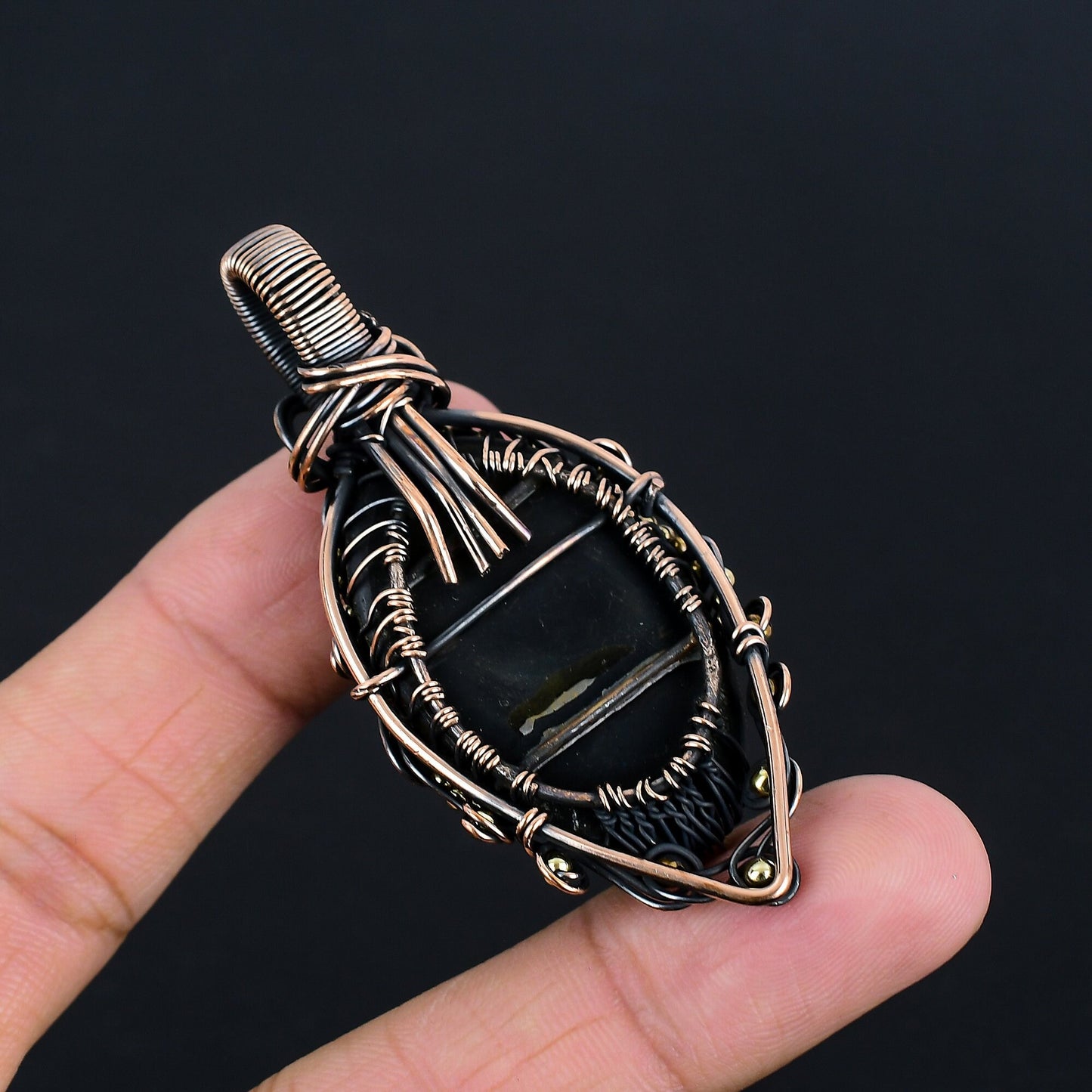 Black Obsidian Gemstone Pendant