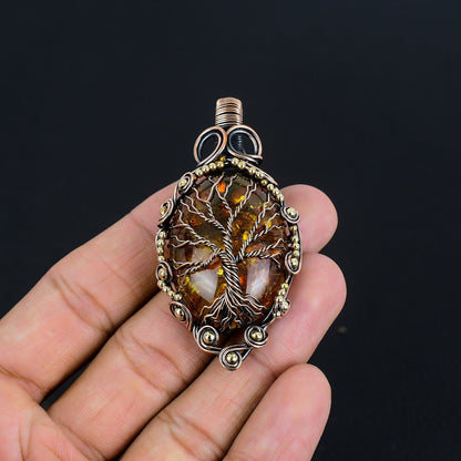 Golden Amber Gemstone Pendant