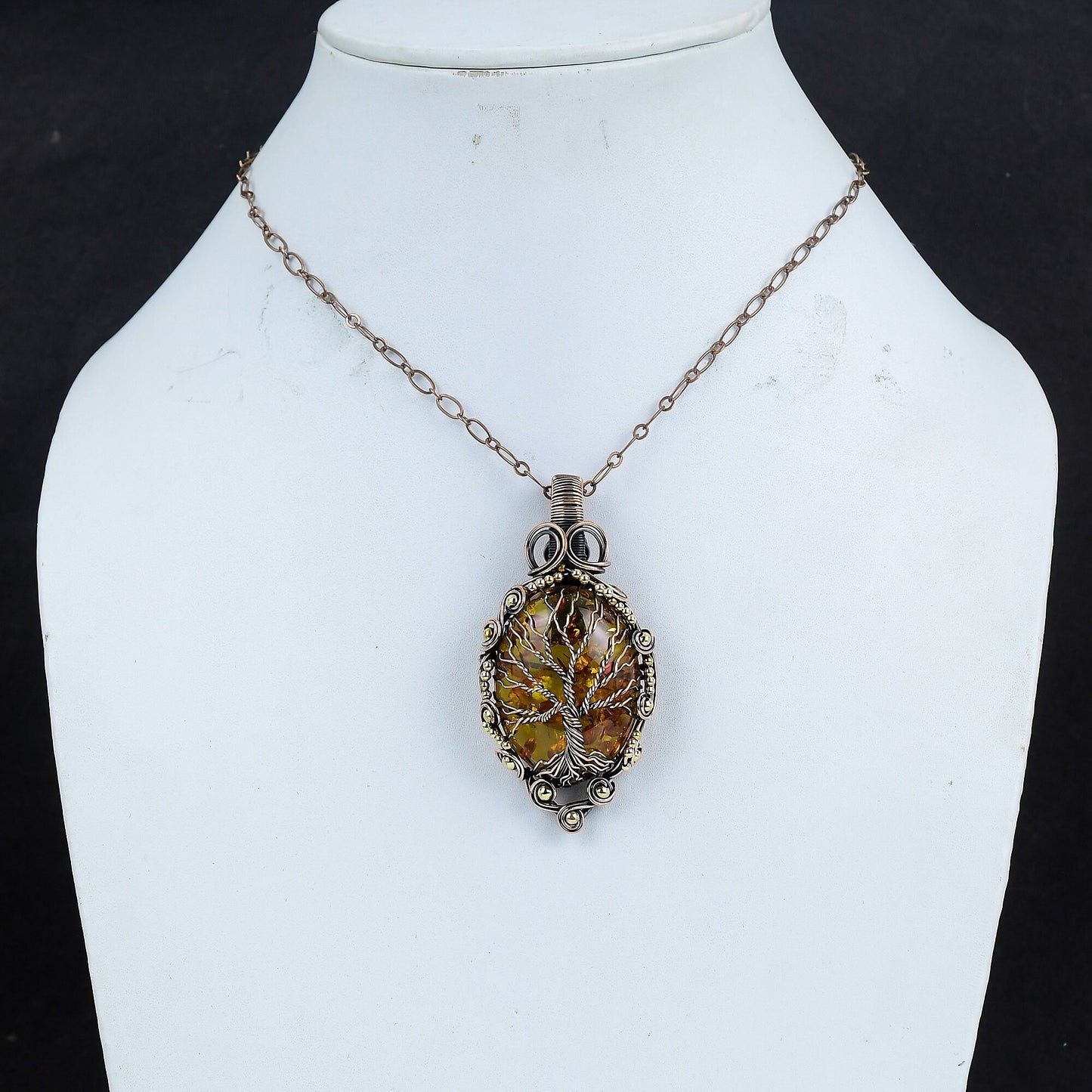 Golden Amber Gemstone Pendant