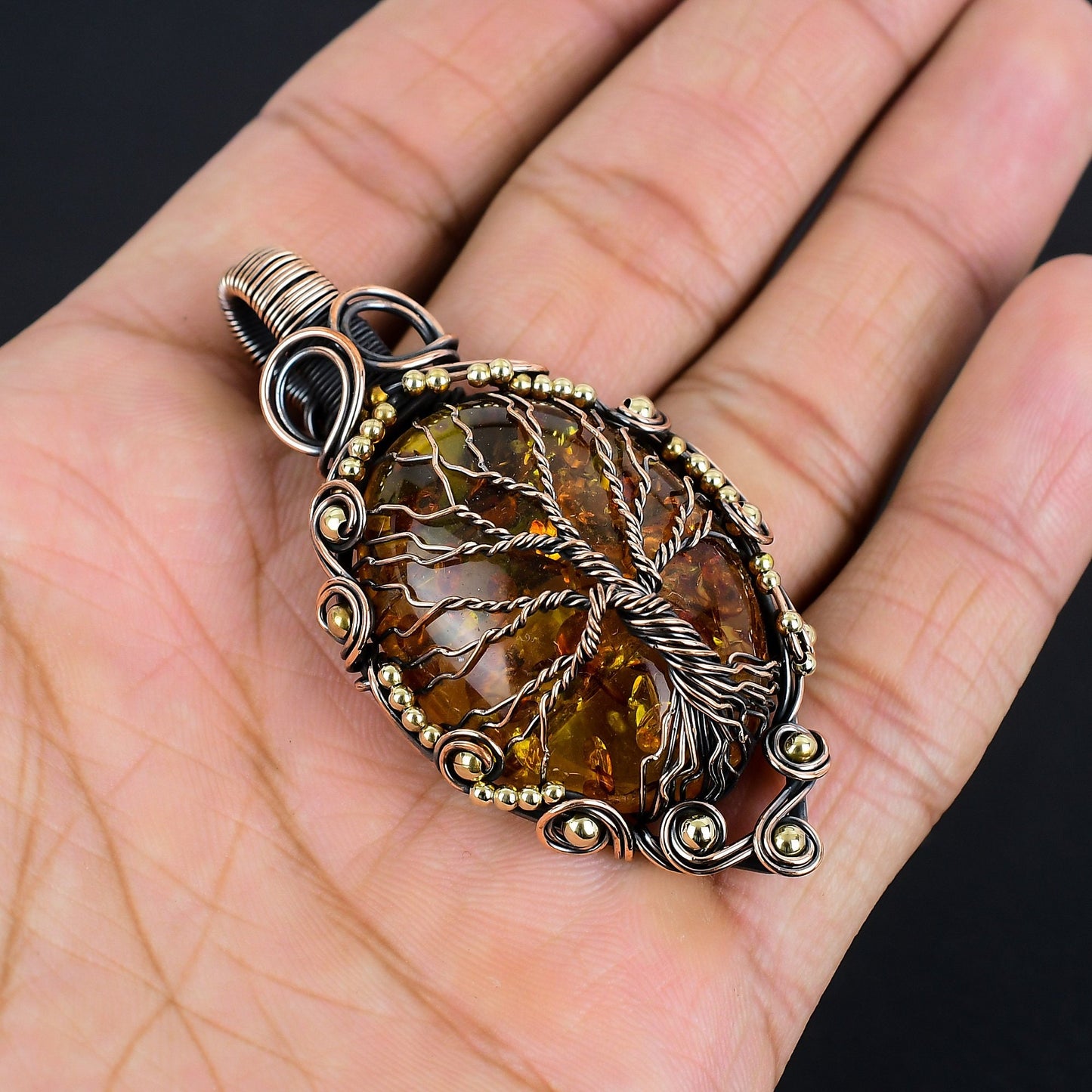 Golden Amber Gemstone Pendant