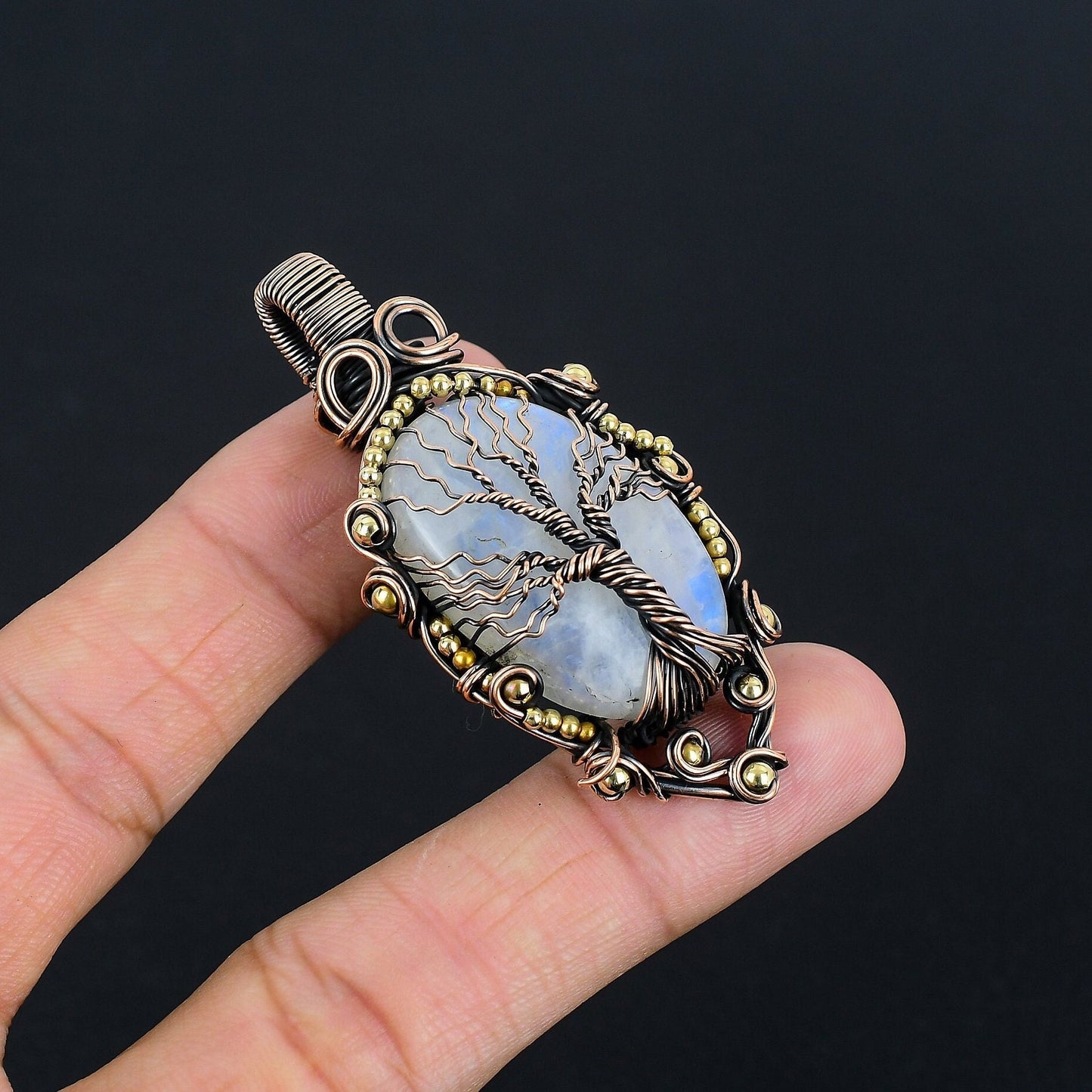 Rainbow Moonstone Gemstone Pendant