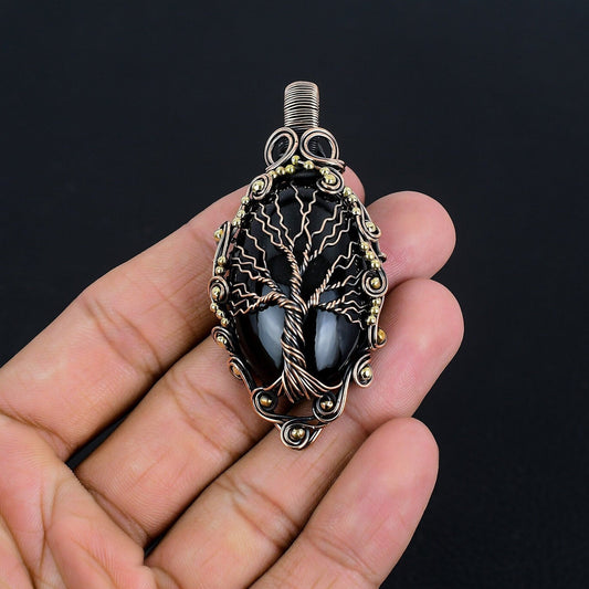 Black Obsidian Gemstone Pendant