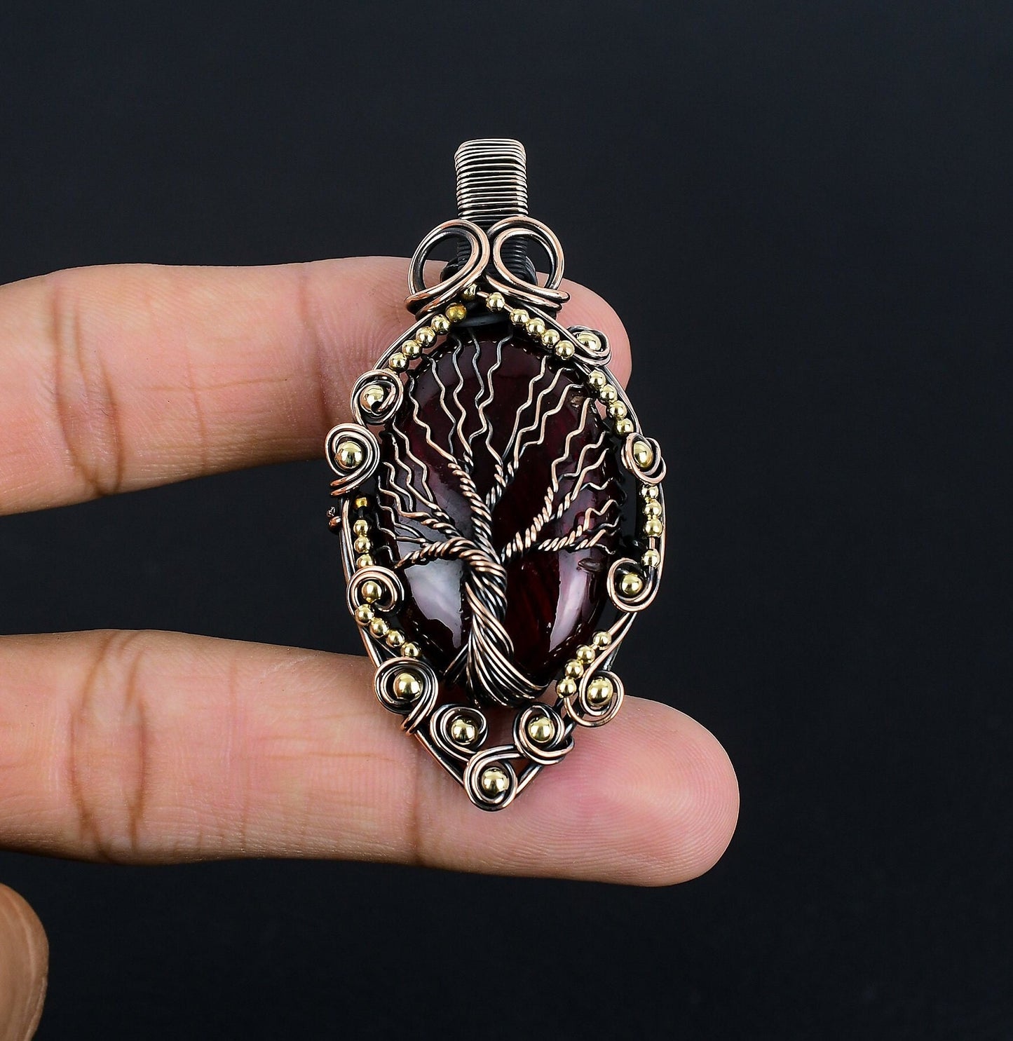Red Labradorite Gemstone Pendant