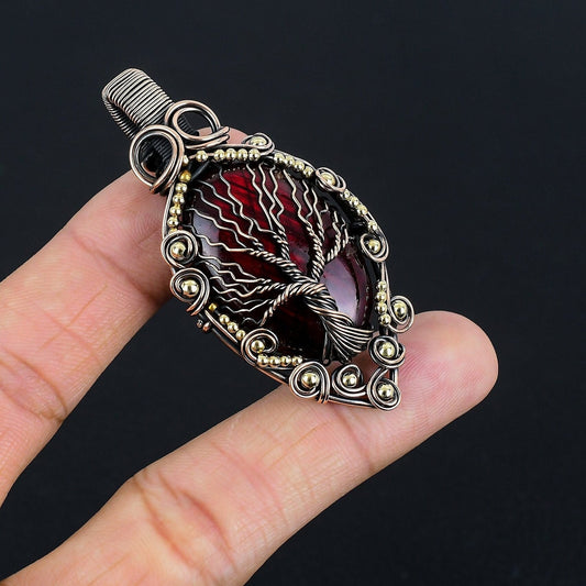 Red Labradorite Gemstone Pendant