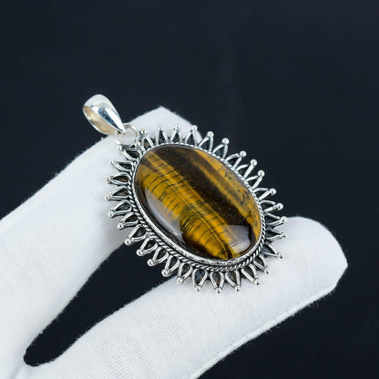 Brown Tiger’s Eye Sterling Silver Pendant