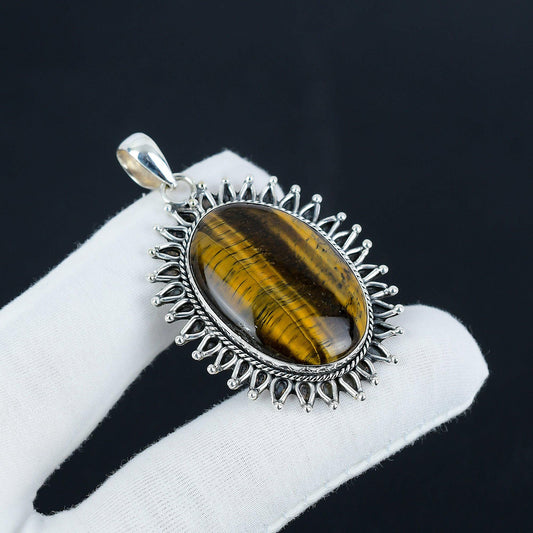 Brown Tiger’s Eye Sterling Silver Pendant