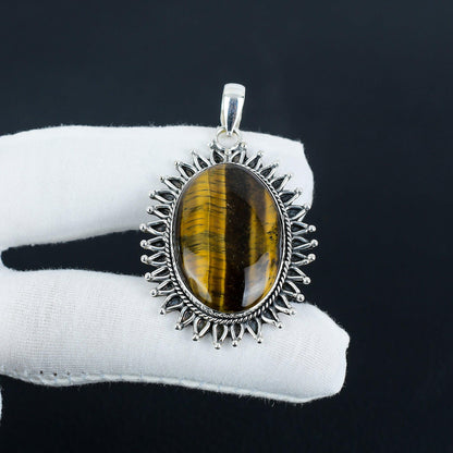 Brown Tiger’s Eye Sterling Silver Pendant