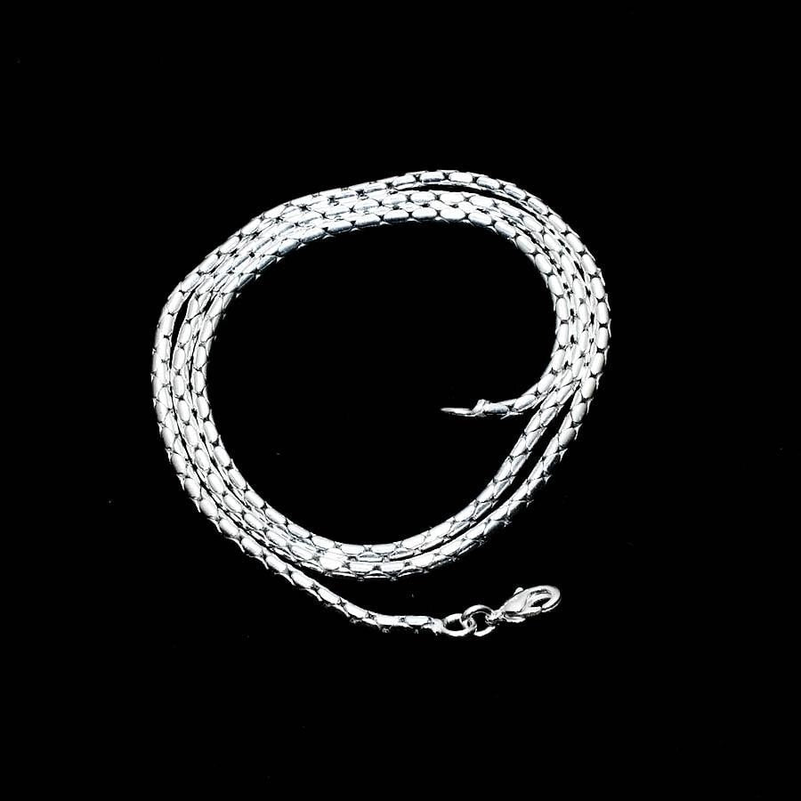 Silver Gemstone Snake Chain