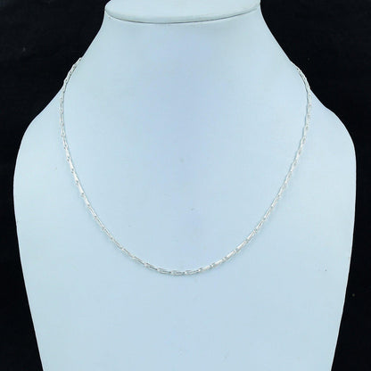 Silver Gemstone Paperclip Chain Necklace