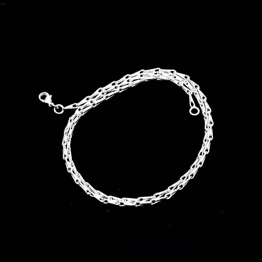 Silver Gemstone Paperclip Chain Necklace