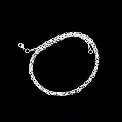 Silver Gemstone Paperclip Chain Necklace