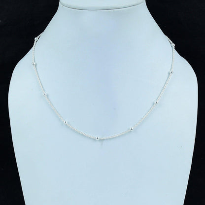 Silver Gemstone Rope Chain