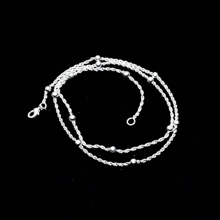 Silver Gemstone Rope Chain